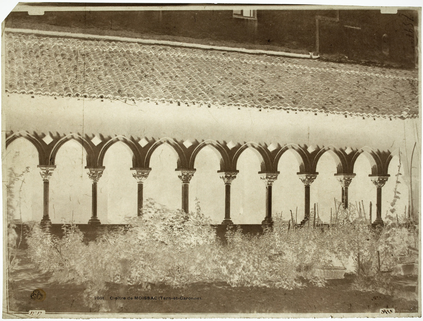 Gustave Le Gray - Moissac (Tarn-et-Garonne) - Jardin du cloître, église Saint-Pi...