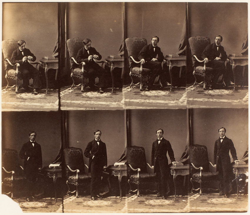 André Adolphe Eugène Disdéri - M. Tchervine en huit poses, quatre assis et quatr...