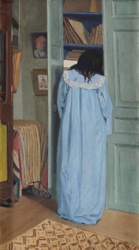 Félix Vallotton - Intérieur, femme en bleu fouillant dans une armoire