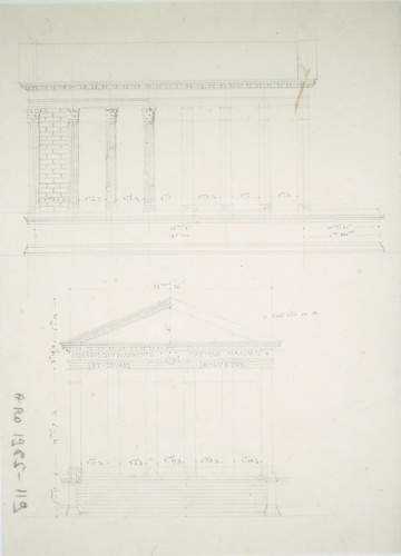 Victor Ruprich-Robert - Nîmes, maison carrée, esquisses d'élévations des façades...