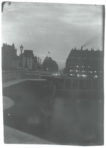 Gabriel Loppé - Paris : Un angle du Pont-Neuf, Samaritaine et la Belle Jardinièr...