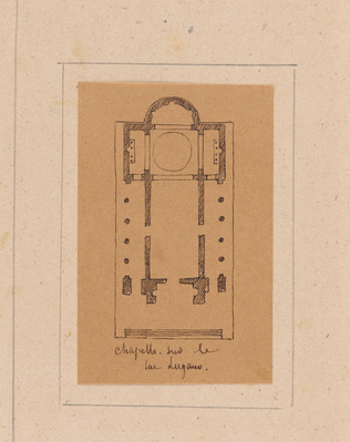 Edouard Villain - Plan d'une chapelle sur le lac de Lugano