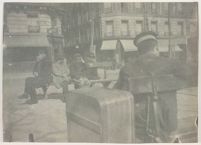 Henri Rivière - Personnages assis sur des bancs publics