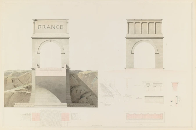 Henri Labrouste - Projet d'un monument que l'on suppose placé aux frontières de ...