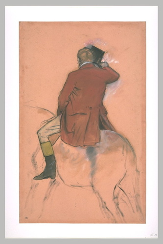 Edgar Degas - Cavalier en habit rouge