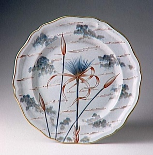 Emile Gallé - Assiette, service "Floral" : ancolie