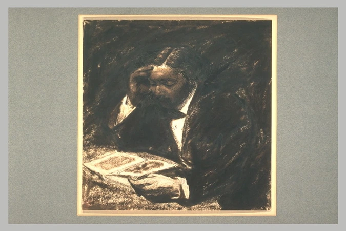 Carolus-Duran - Homme, assis, devant une table et lisant