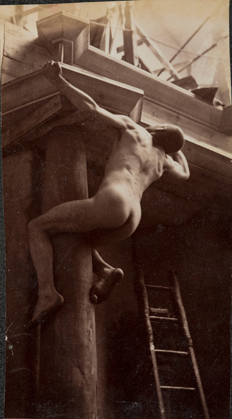 Jacques De Lalaing - Modèle masculin nu de dos suspendu à une colonne