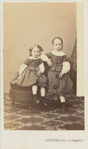 François Joseph Delintraz - Deux fillettes assises