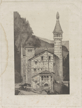 François Garas - Elévation d'une maison dans la montagne