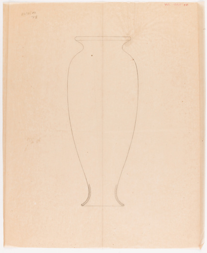 Emile Gallé - Projet de vase à col évasé sur piédouche