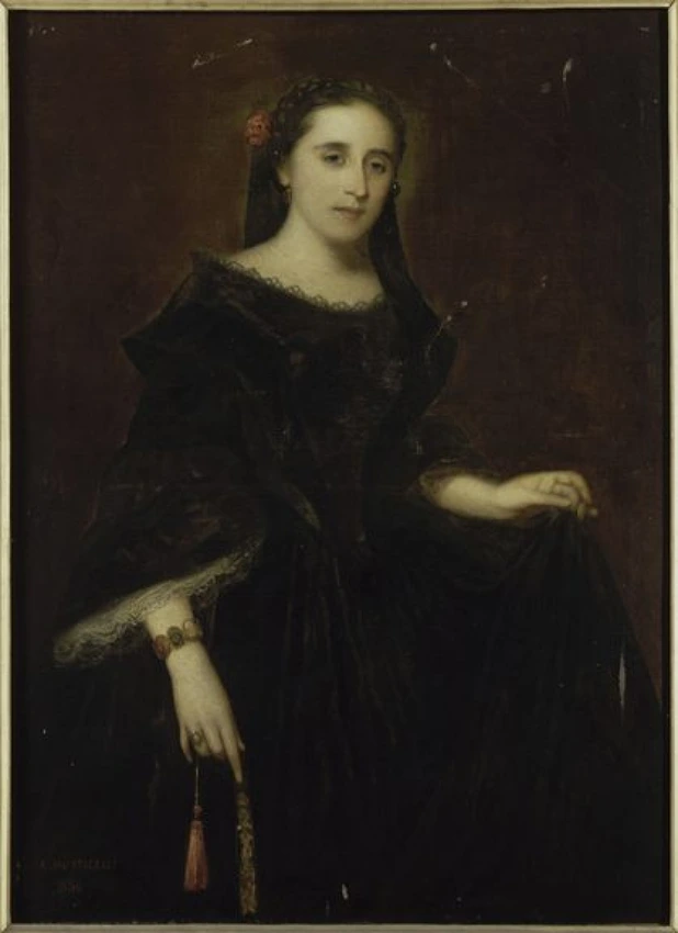 Portrait de femme en noir - Adolphe Monticelli