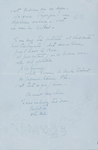Marie Laurencin - Lettre