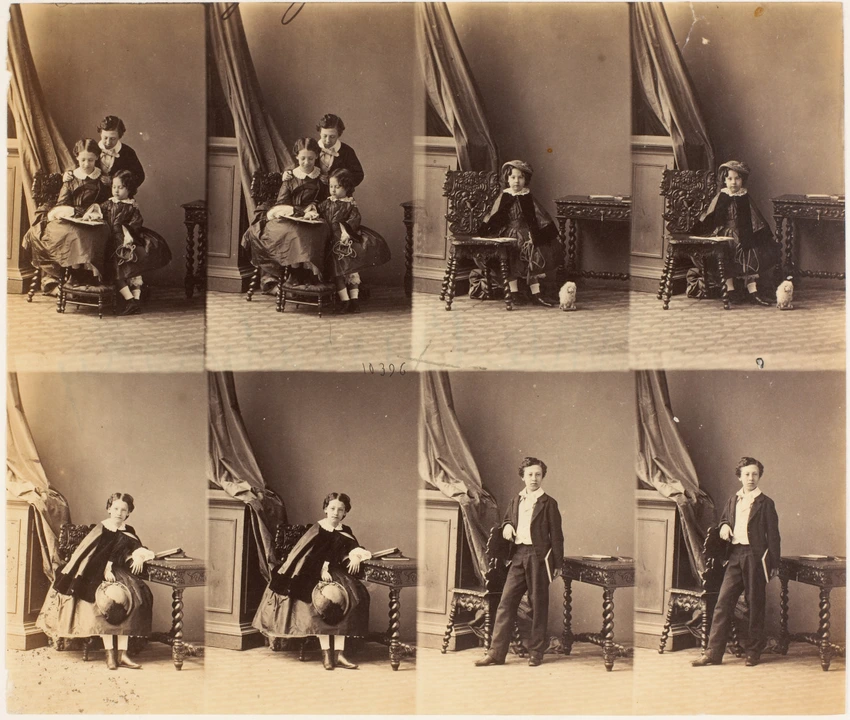 André Adolphe Eugène Disdéri - Prince et Princesses Bariatinsky en huit poses