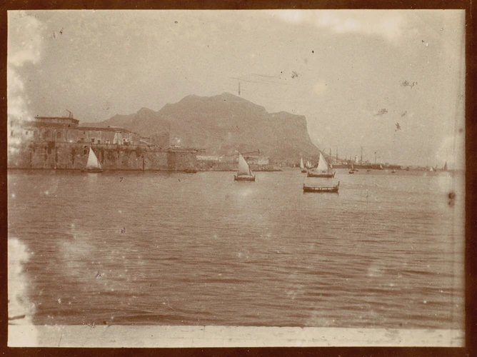 Auguste Delaherche - Palerme, le port, bateaux et voiliers