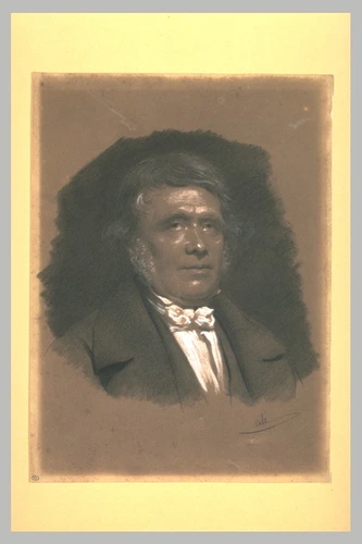 Adolphe-Félix Cals - Portrait d'homme, en buste, de face, la tête légèrement tou...