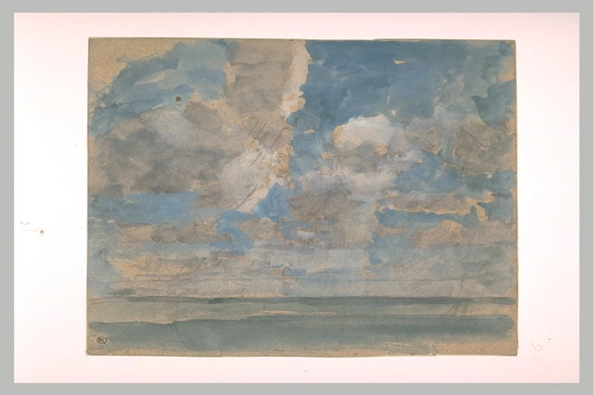 Eugène Boudin - Ciel nuageux au-dessus d'une mer calme