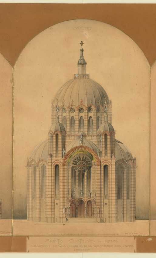 Alphonse Gosset - Sainte-Clotilde de Reims, façade principale, élévation