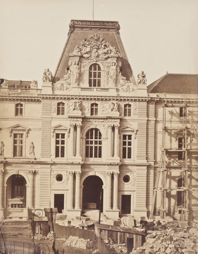Édouard Baldus - Le Louvre, pavillon en travaux