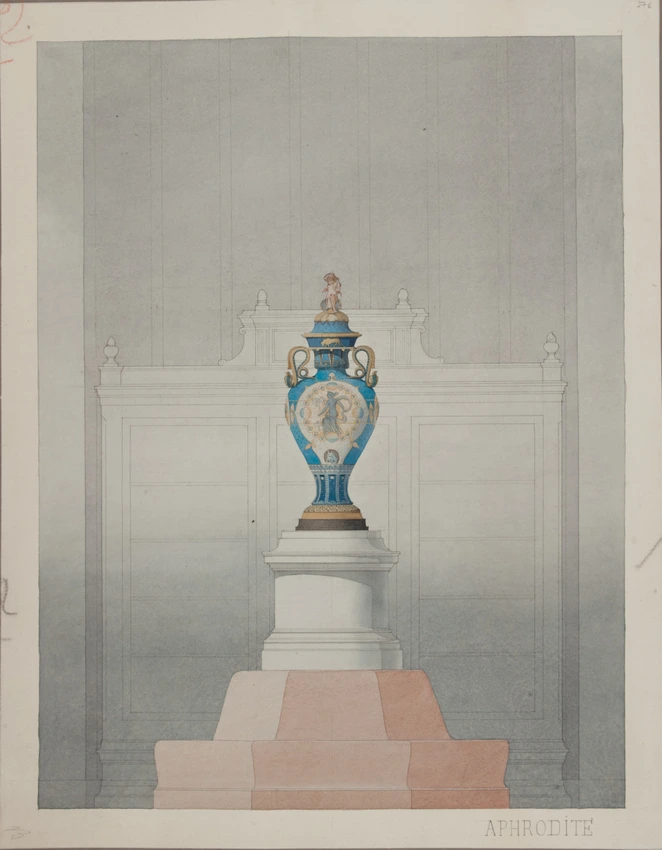 Louis Boitte - Projets pour la Manufacture de Sèvres, projet de vase ou d'urne d...