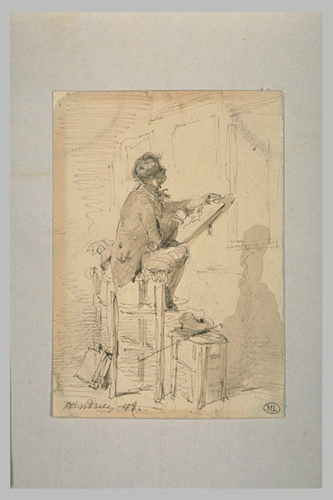 Auguste Andrieux - Un copiste au Louvre