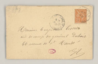 Camille Claudel - Lettre de Camille Claudel au capitaine Tissier qui met à dispo...