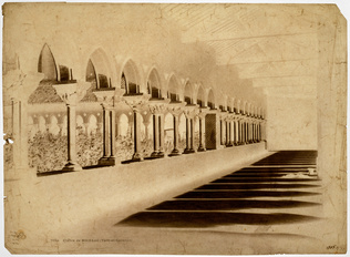 Gustave Le Gray - Moissac (Tarn-et-Garonne) - Vue intérieure d'une galerie du cl...