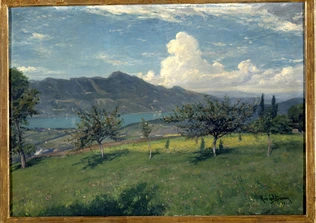Les Pommiers. Savoie, vue du lac du Bourget - Carolus-Duran