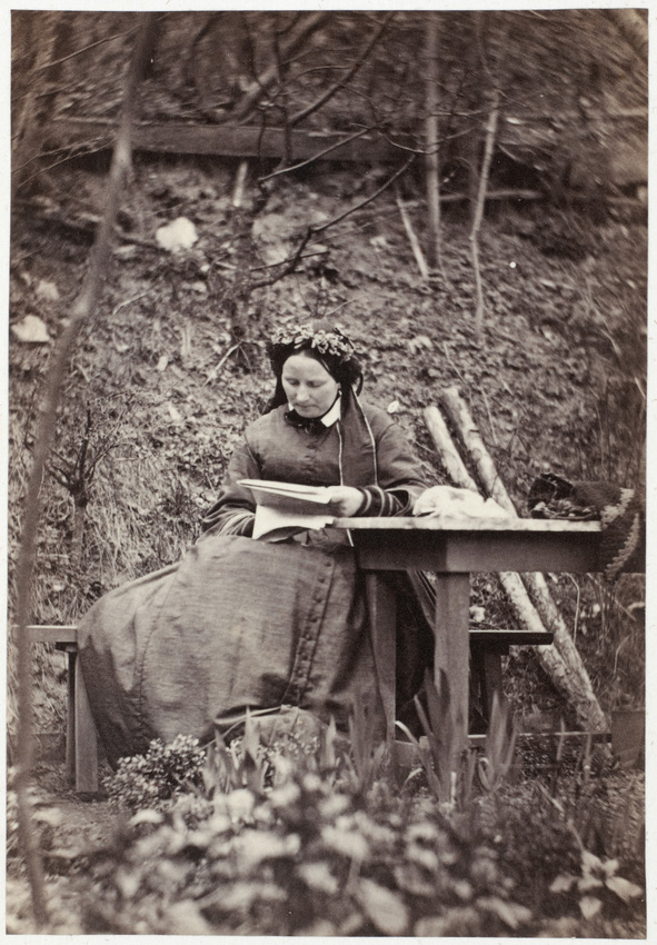 Achille Bonnuit - Femme lisant assise dans le jardin