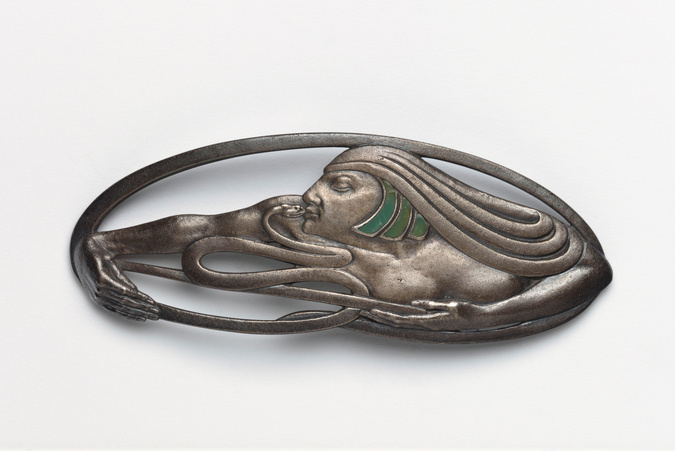 Paco Durrio - Broche : Egyptienne au serpent