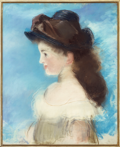 Edouard Manet - Portrait de Mademoiselle Hecht, de profil en chapeau