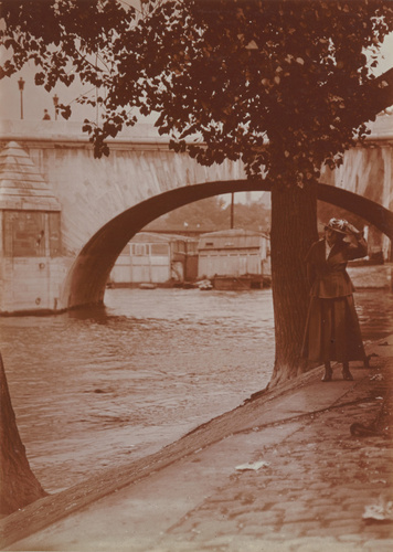 Charles Augustin Lhermitte - Paris, jeune femme près du pont Royal