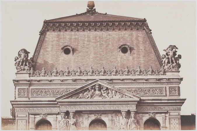 Édouard Baldus - La Toiture et l'Attique du pavillon de la Bibliothèque, palais ...