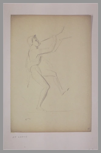 Odilon Redon - Homme dansant et jouant de la trompette d'après l'antique
