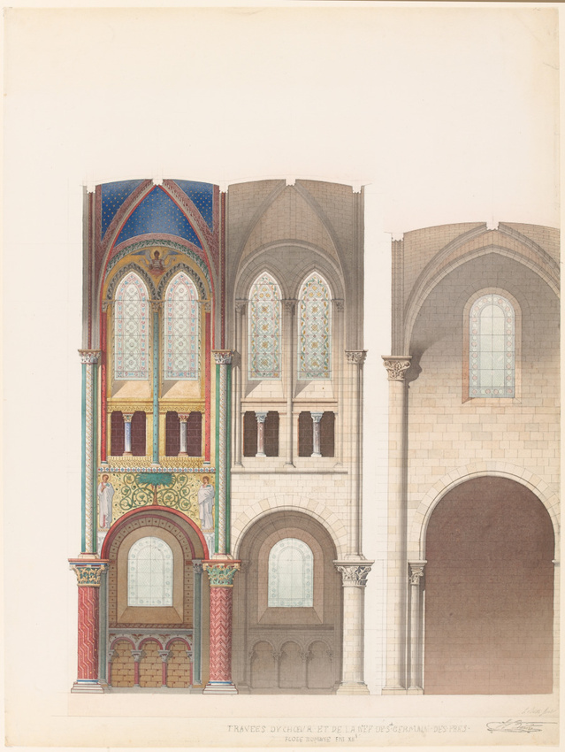 Louis Boitte - Travées du choeur et de la nef de l'église de Saint-Germain-des-P...
