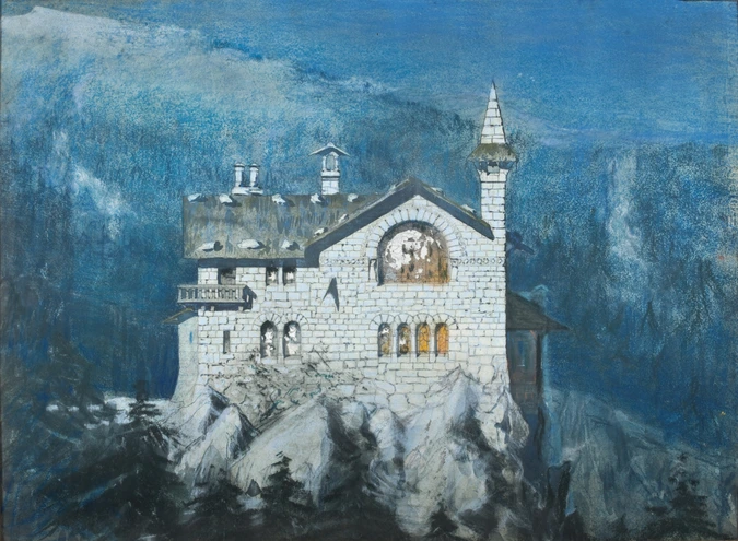 François Garas - "Ma petite Maison", façade est, nuit