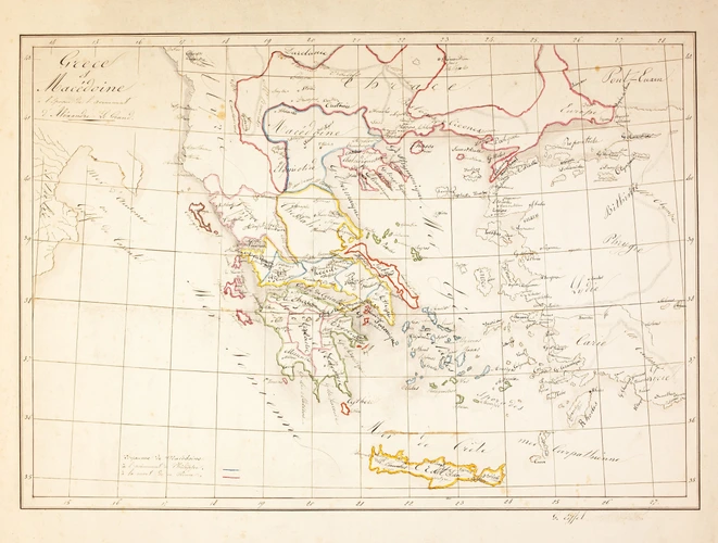 Gustave Eiffel - Carte de la Grèce et Macédoine à l'époque de l'avènement d'Alex...