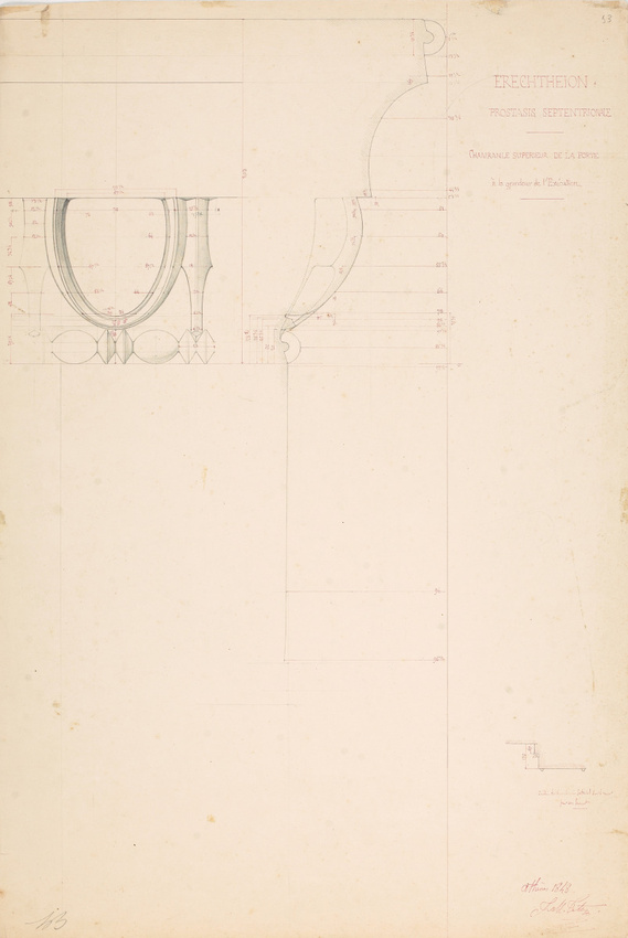 Jacques Martin Tetaz - Athènes, Erechtéion, chambranle supérieur de la porte