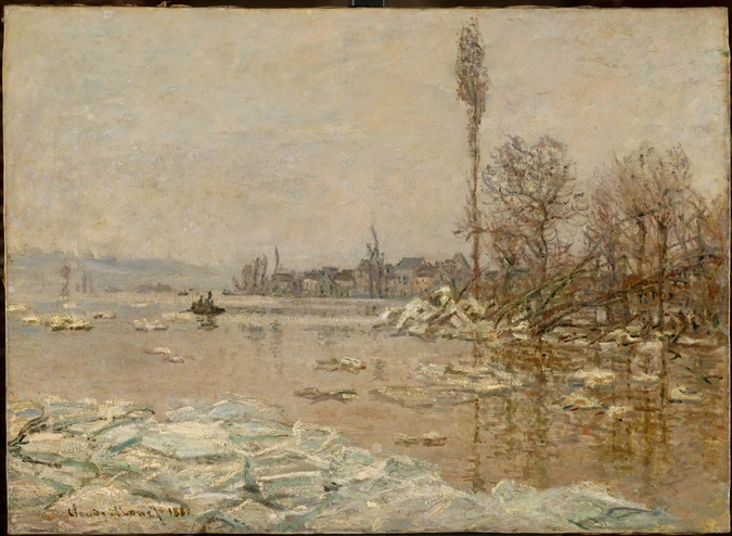 Claude Monet - La Débâcle à Vétheuil, avec vue sur Lavacourt