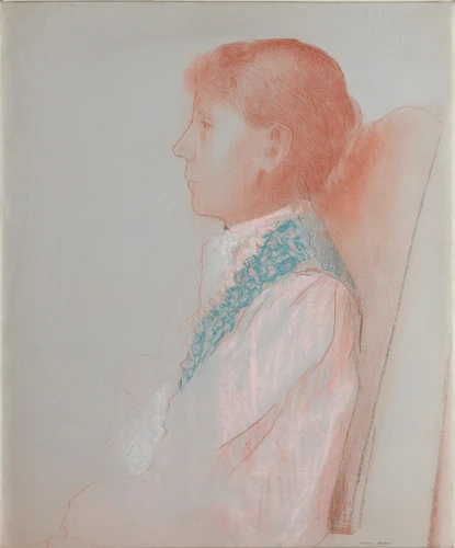 Odilon Redon - Portrait de Madame Odilon Redon de profil à gauche