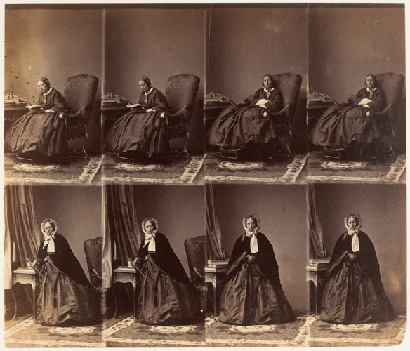 André Adolphe Eugène Disdéri - Mme Yermoloff en huit poses, quatre assise et qua...