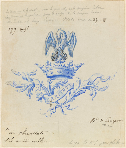 Emile Gallé - Blason aux armes de la famille de Cinzano