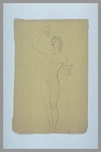 Edgar Degas - Bacchus nu, debout, tenant une grappe et une coupe, d'après l'anti...