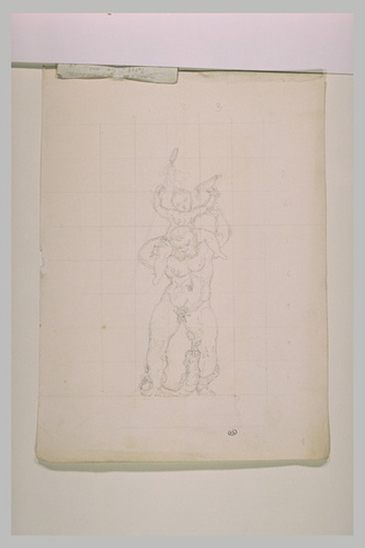 Eugène Guillaume - Silène portant sur ses épaules le jeune Bacchus tenant une co...