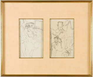 Pierre Bonnard - Page d'étude avec personnages