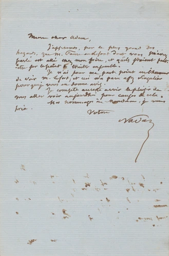 Lettre de Félix Nadar, adressée à Adam Salomon - Nadar
