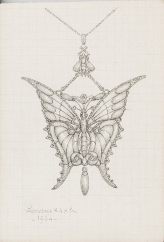 Enguerrand du Suau de la Croix - Bijou forme papillon et abeille en attache, pen...