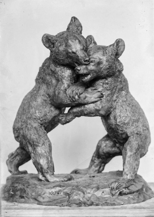 Deux oursons se battant, Victor Peter - Alexis André