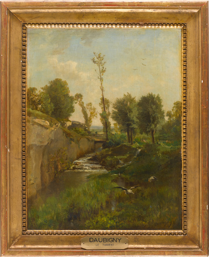 Charles-François Daubigny - Ruisseau avec deux hérons