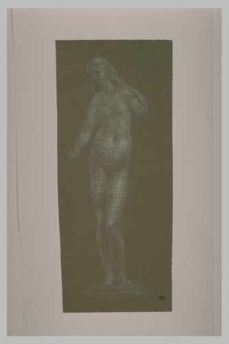 Paul Dubois - Etude pour Eve, avec indication du socle